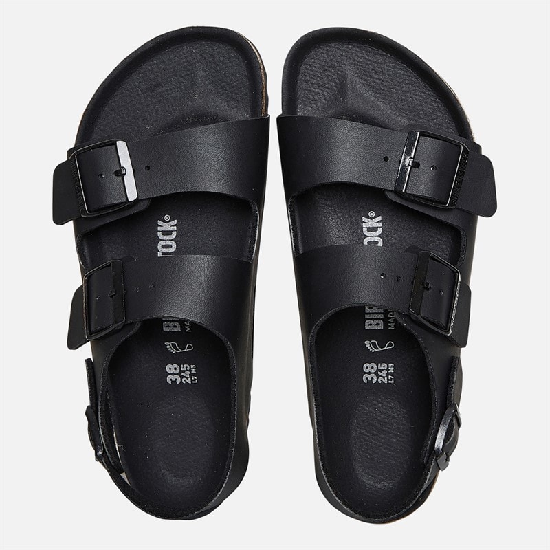 Birkenstock Womens Milano Ankle Strap Sandals Triple Black - Image 3