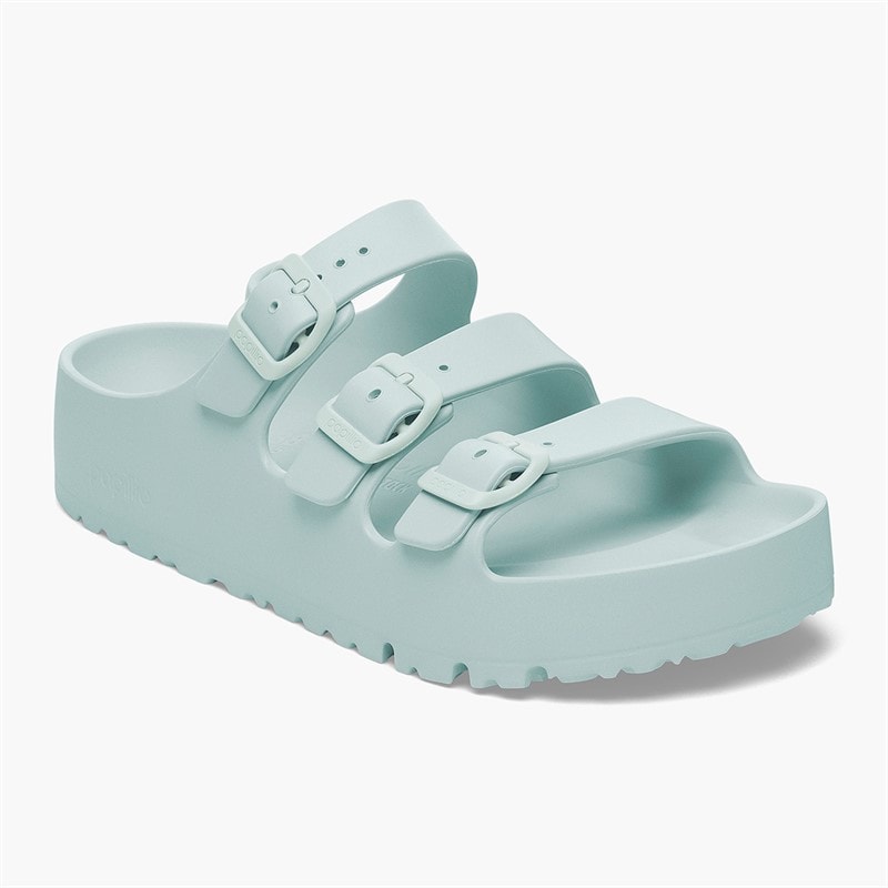 Birkenstock Womens Florida Triple Buckle Eva Platform Sandals Surf Green - Image 1