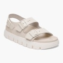 Birkenstock Womens Milano Double Buckle Chunky Sandals Eggshell