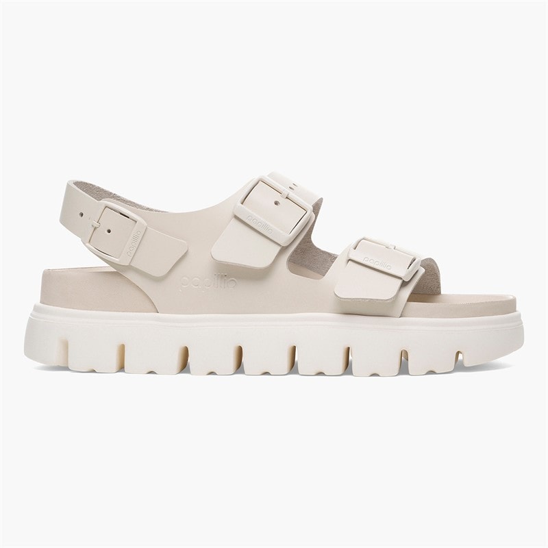 Birkenstock Womens Milano Double Buckle Chunky Sandals Eggshell - Image 2