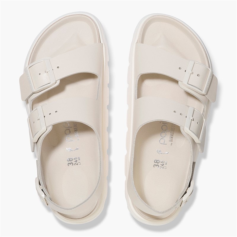Birkenstock Womens Milano Double Buckle Chunky Sandals Eggshell - Image 3