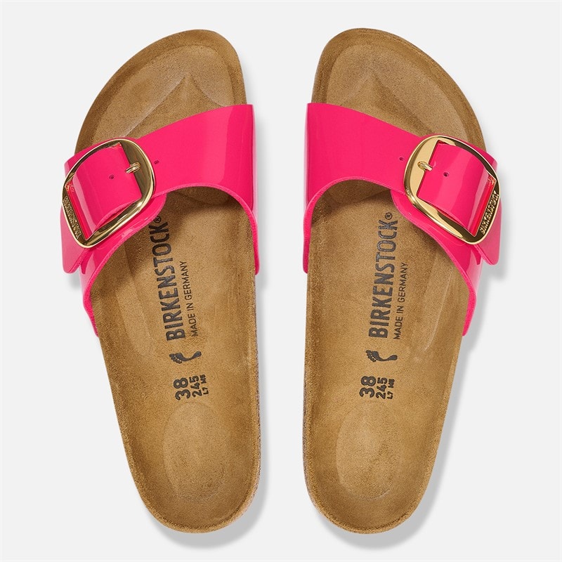 Birkenstock Womens Madrid Big Buckle Sliders Fuchsia Fusion - Image 3