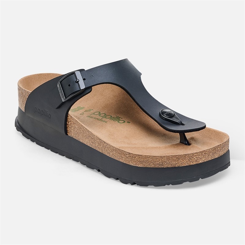 Birkenstock Mens Gizeh Flex Platform Toe Post Sandals Black - Image 1