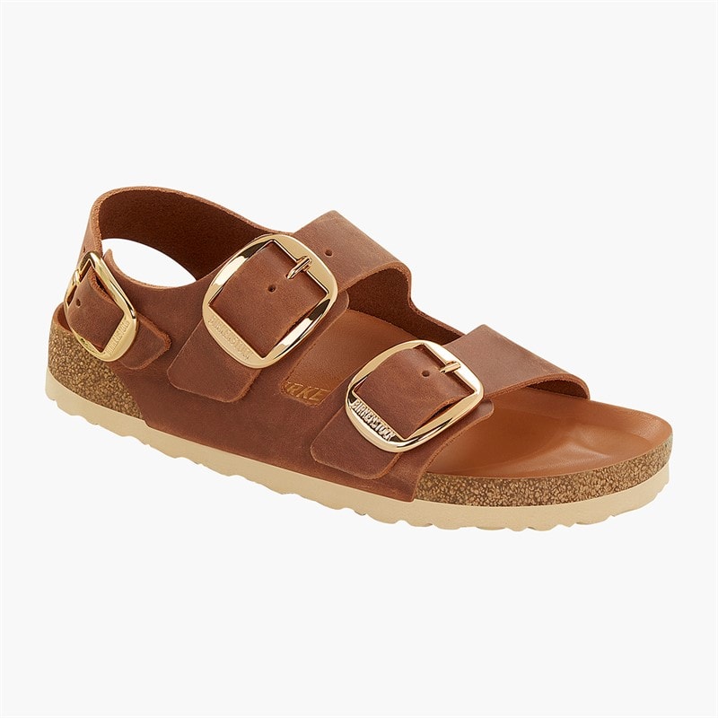 Birkenstock Womens Milano Big Buckle Sandals Cognac - Image 1