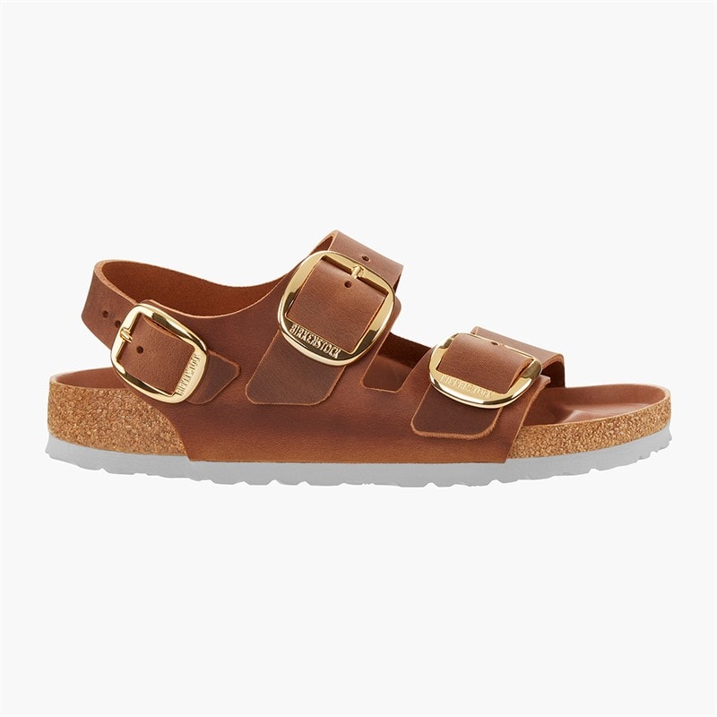 Birkenstock Womens Milano Big Buckle Sandals Cognac - Image 2