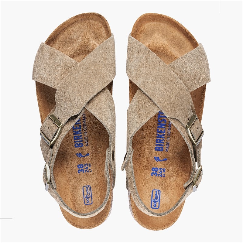 Birkenstock Womens Tulum Cross Strap Sandals Taupe - Image 3