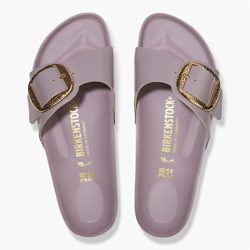 Birkenstock Womens Madrid Big Buckle Sliders Faded Purple - Image 3