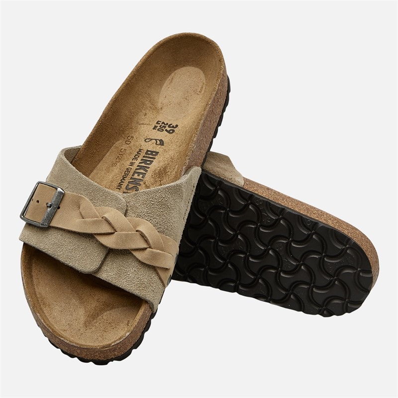 Birkenstock Womens Oita Braided Strap Sliders Taupe - Image 4