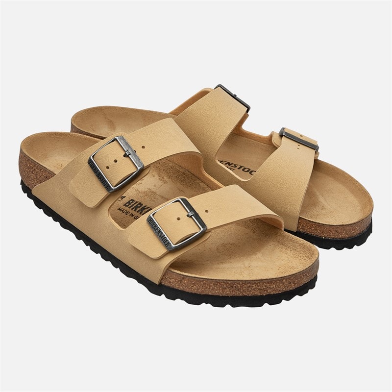 Birkenstock Mens Arizona Double Buckle Nubuck Sandals Latte Cream - Image 2