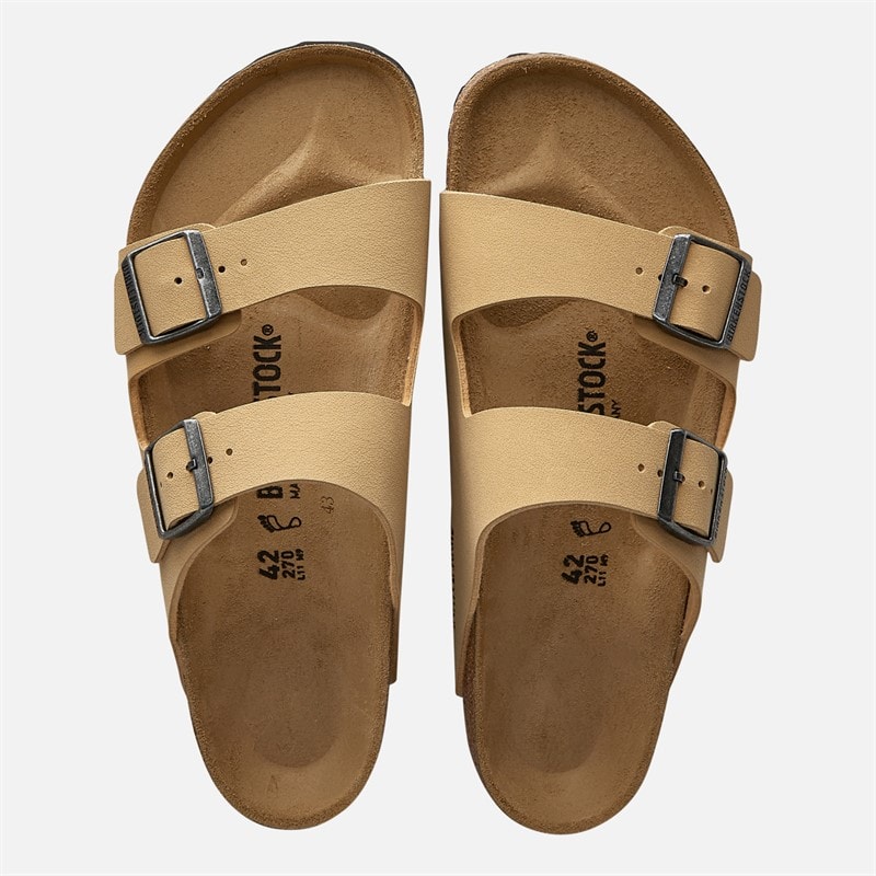 Birkenstock Mens Arizona Double Buckle Nubuck Sandals Latte Cream - Image 3
