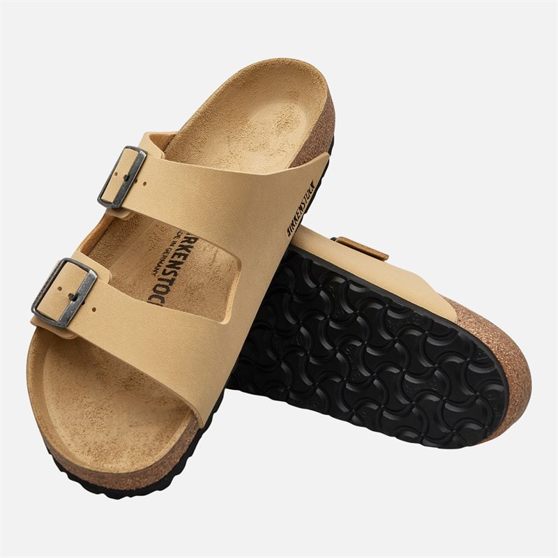 Birkenstock Mens Arizona Double Buckle Nubuck Sandals Latte Cream - Image 4