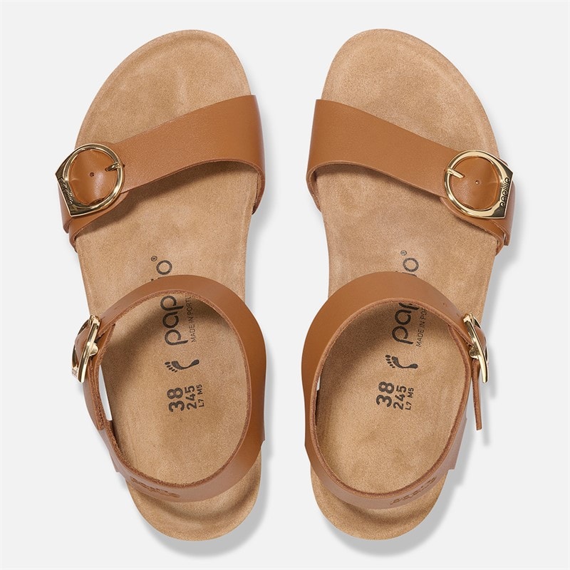 Birkenstock Womens Soley Ring Buckle Narrow Fit Wedge Sandals Ginger Brown - Image 3