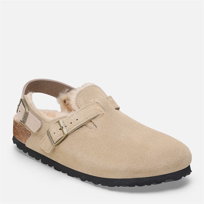 Birkenstock Womens Tokio Inside Shearling Narrow Fit Sandals Taupe - Image 1