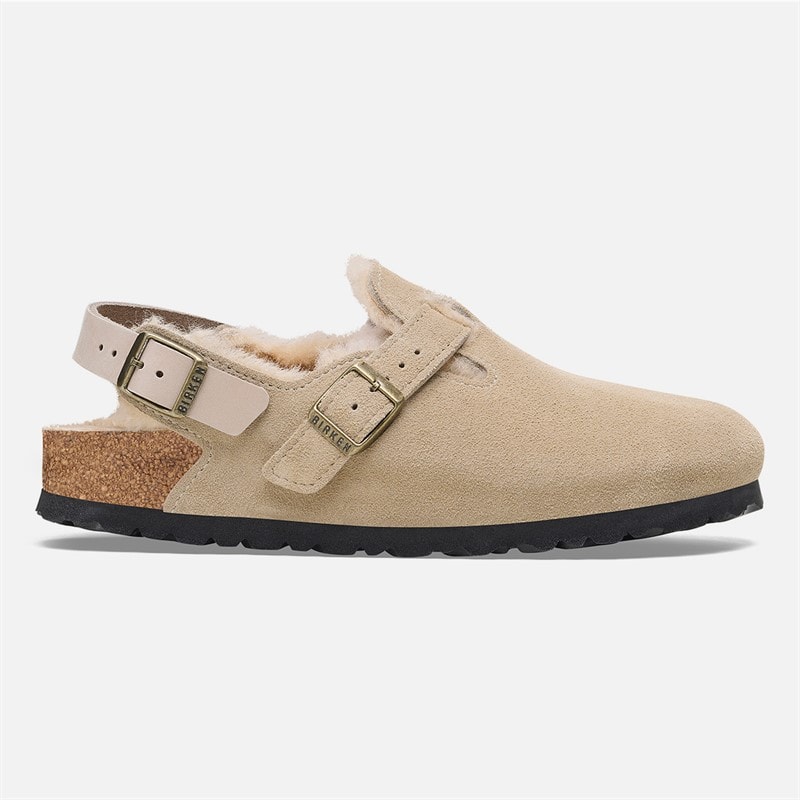 Birkenstock Womens Tokio Inside Shearling Narrow Fit Sandals Taupe - Image 2
