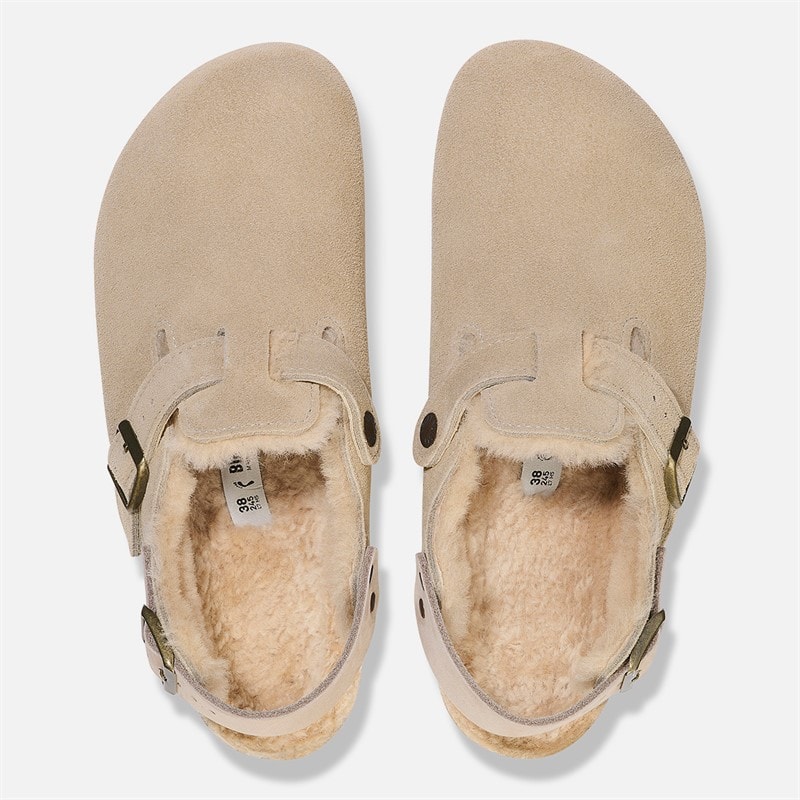 Birkenstock Womens Tokio Inside Shearling Narrow Fit Sandals Taupe - Image 3