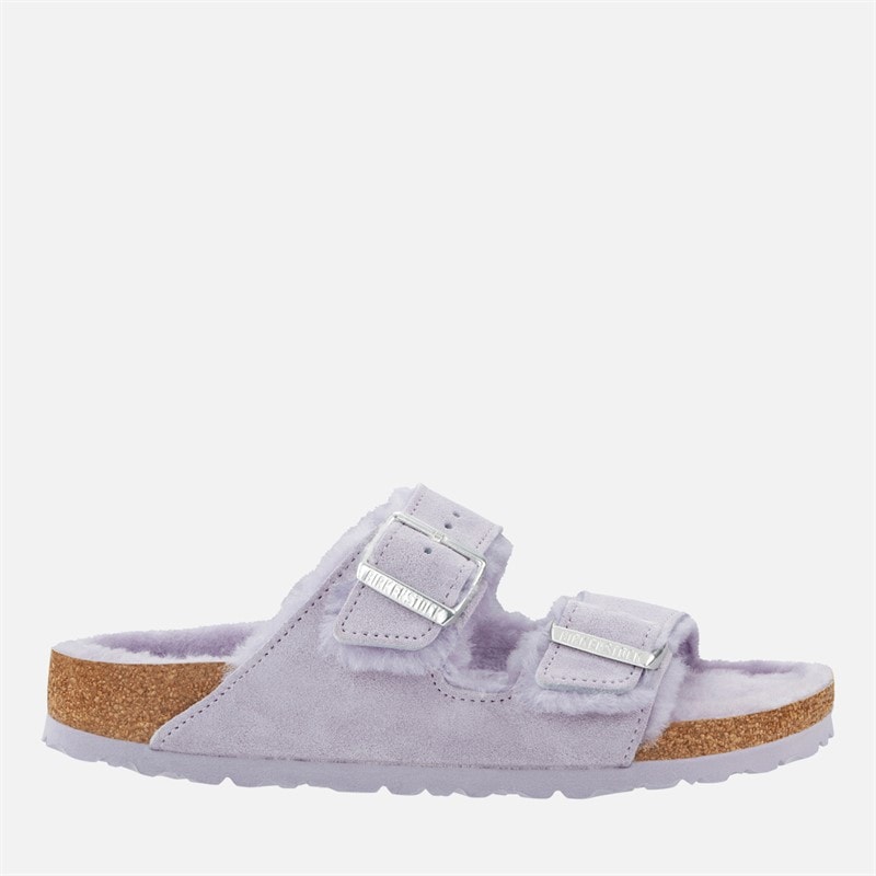 Birkenstock Womens Arizona Shearing Lined Dual Strap Sandals Purple