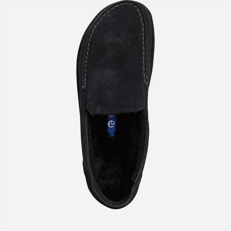 Birkenstock Mens Utti Shearling Moc Slippers Black - Image 4