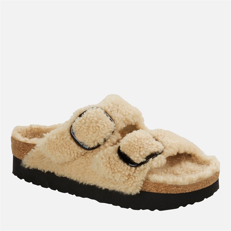 Birkenstock Womens Arizona Big Buckle Platform Dual Strap Sandals Eggshell - Image 2
