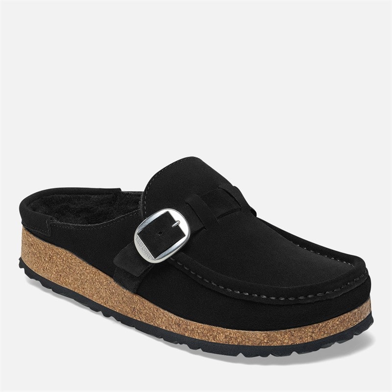 Birkenstock Womens Buckley Shearling Lined Slippers Black - Image 2