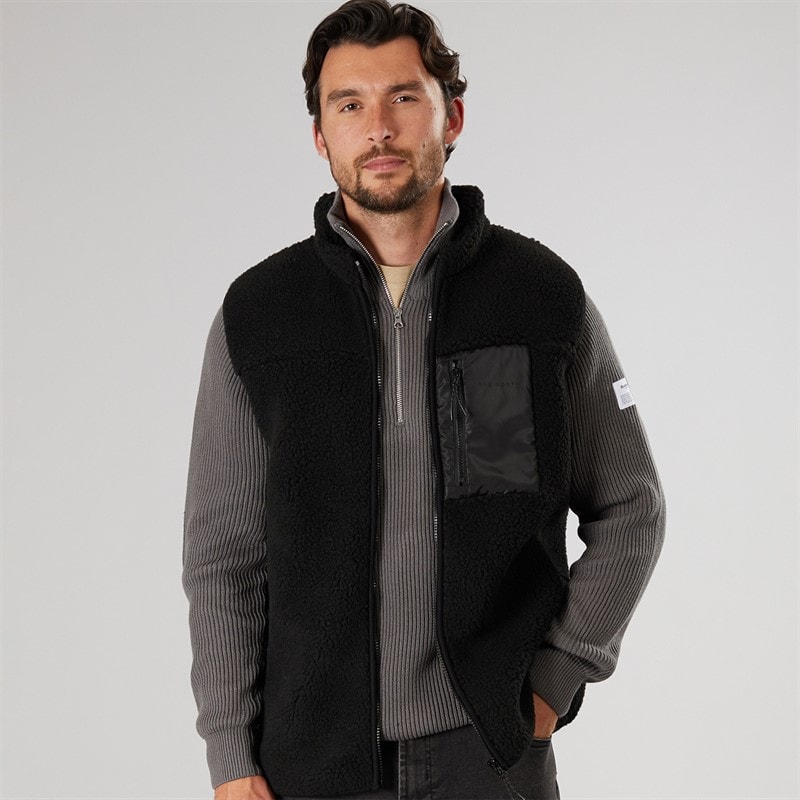 True North Mens Pile Vest Black