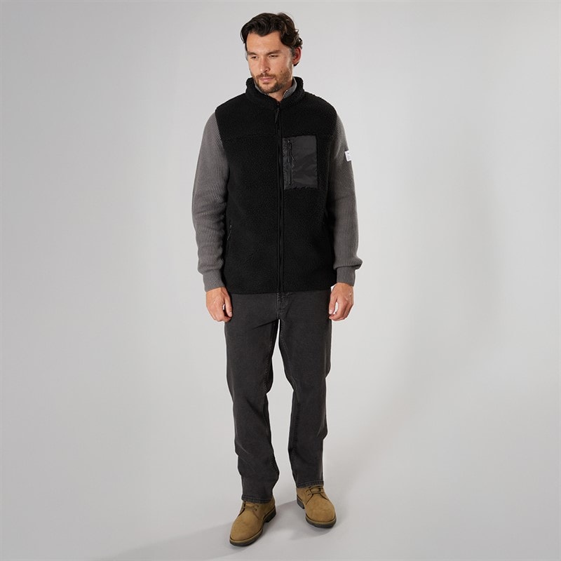 True North Mens Pile Vest Black - Image 4