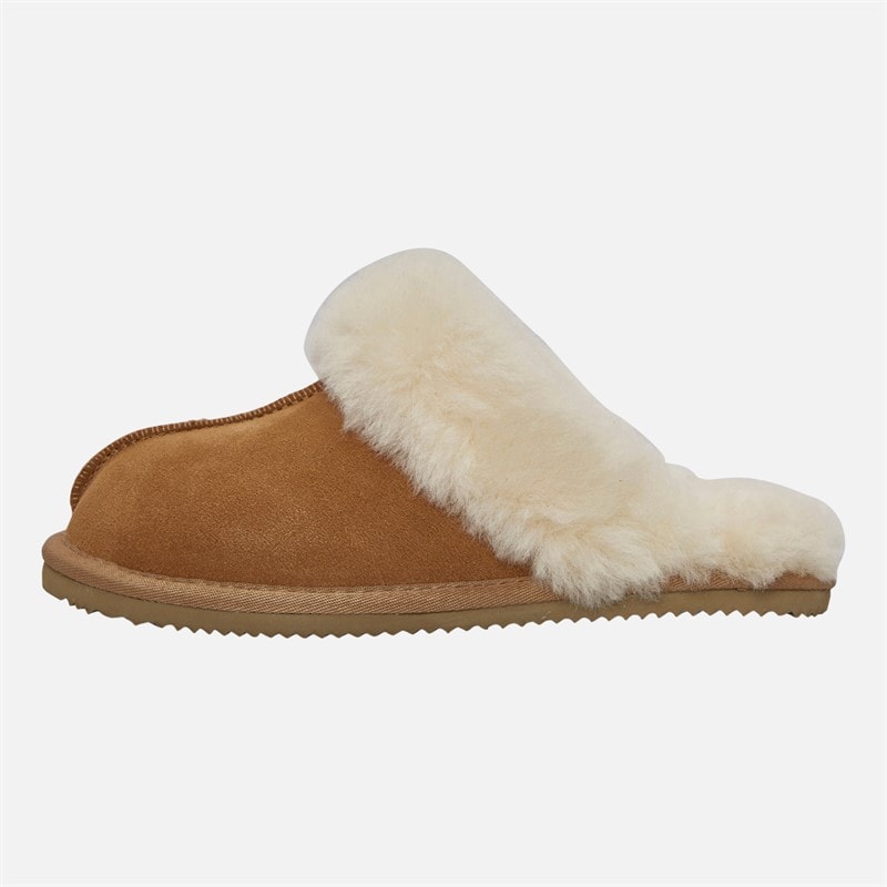 True North Womens Sheepskin Slippers Brown