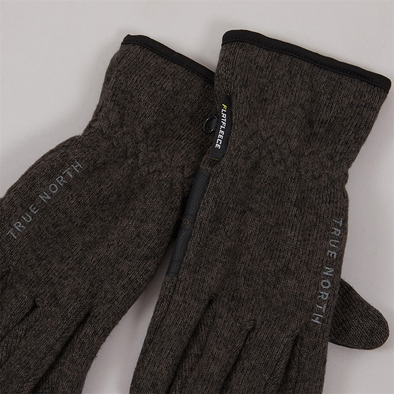 True North Kids Flatfleece Gloves Black Melange - Image 2