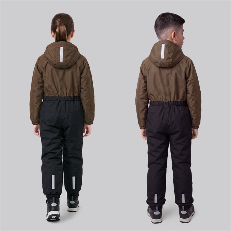 True North Kids Waterproof Overall Oxford Snowsuit Brown - Image 2
