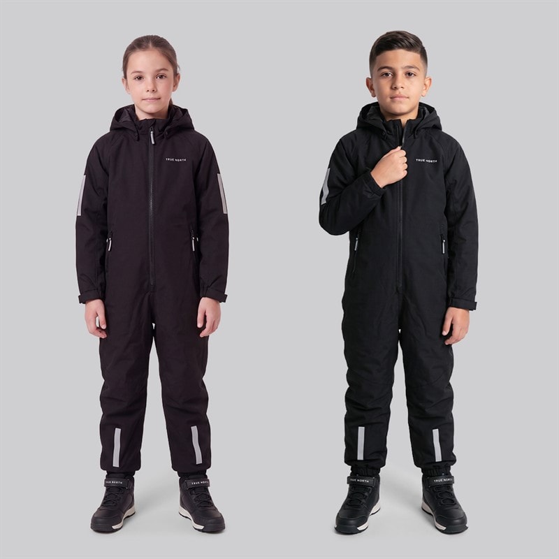 True North Kids Waterproof Overall Oxford Snowsuit Black - Image 1