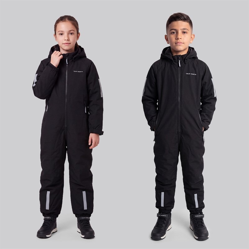 True North Kids Waterproof Overall Oxford Snowsuit Black - Image 3