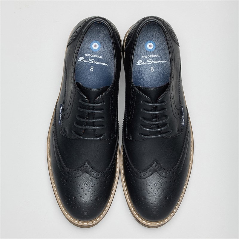 Ben Sherman Mens Triumph II Brogue Shoes Black - Image 3