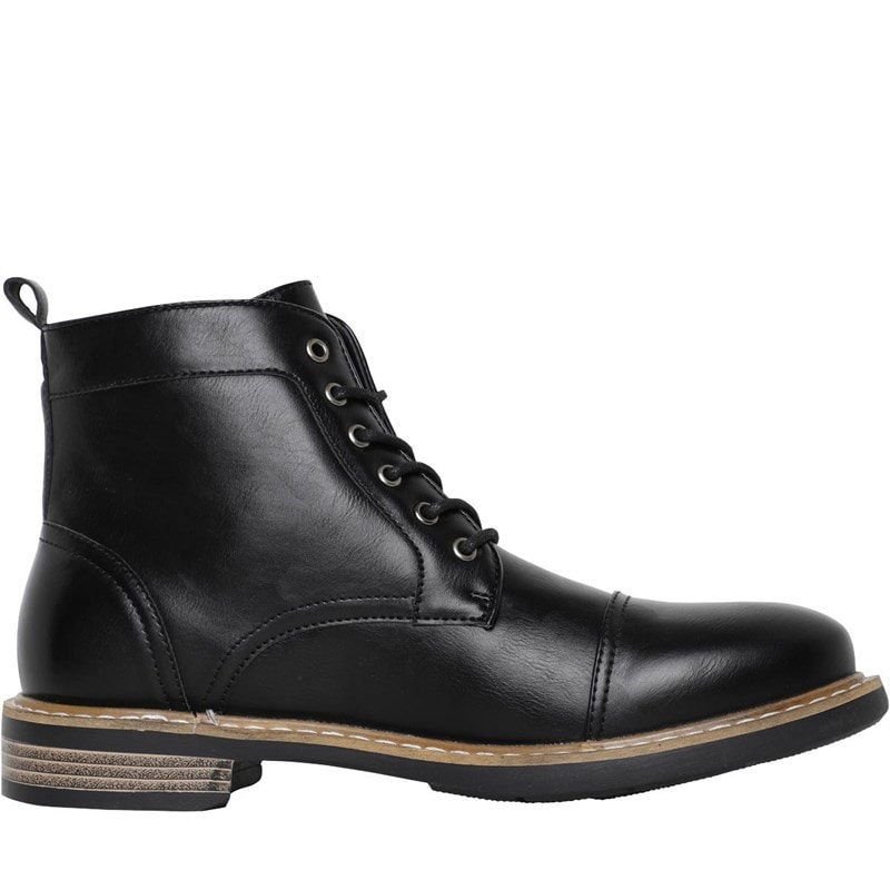 Ben Sherman Mens Tram Toe Cap Boots Black - Image 5