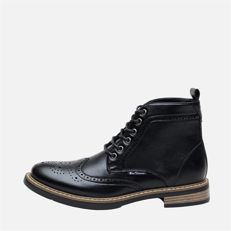 Ben Sherman Mens Templeton Brogue Boots Black