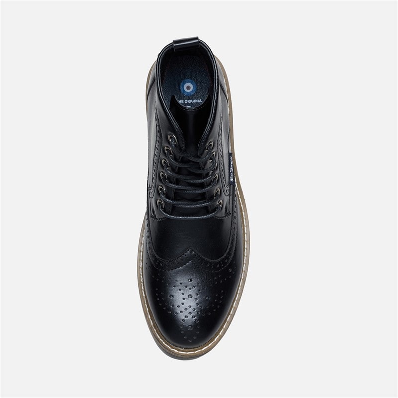 Ben Sherman Mens Templeton Brogue Boots Black - Image 3