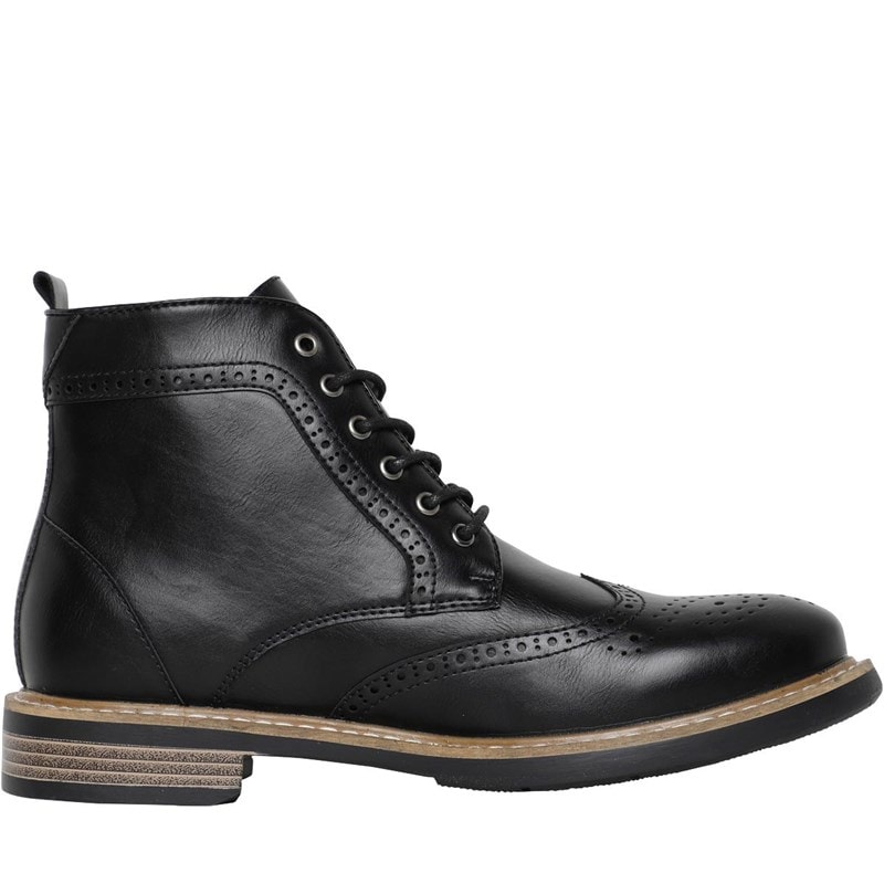 Ben Sherman Mens Templeton Brogue Boots Black - Image 5