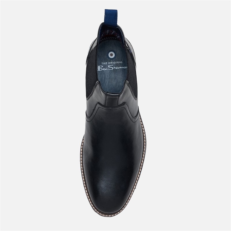 Ben Sherman Mens Baron Leather Chelsea Boots Black - Image 3