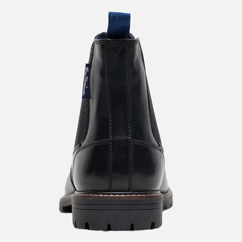 Ben Sherman Mens Baron Leather Chelsea Boots Black - Image 4