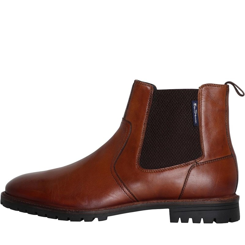Ben Sherman Mens Baron Leather Chelsea Boots Tan - Image 1