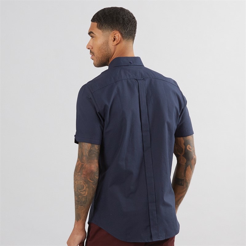 Ben Sherman Mens Short Sleeve Oxford Shirt Dark Navy - Image 2