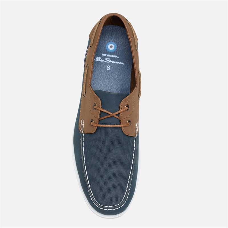 Ben Sherman Mens Oceanic Deck Shoes Navy/Tan - Image 3