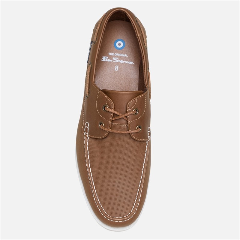 Ben Sherman Mens Oceanic Deck Shoes Tan - Image 3