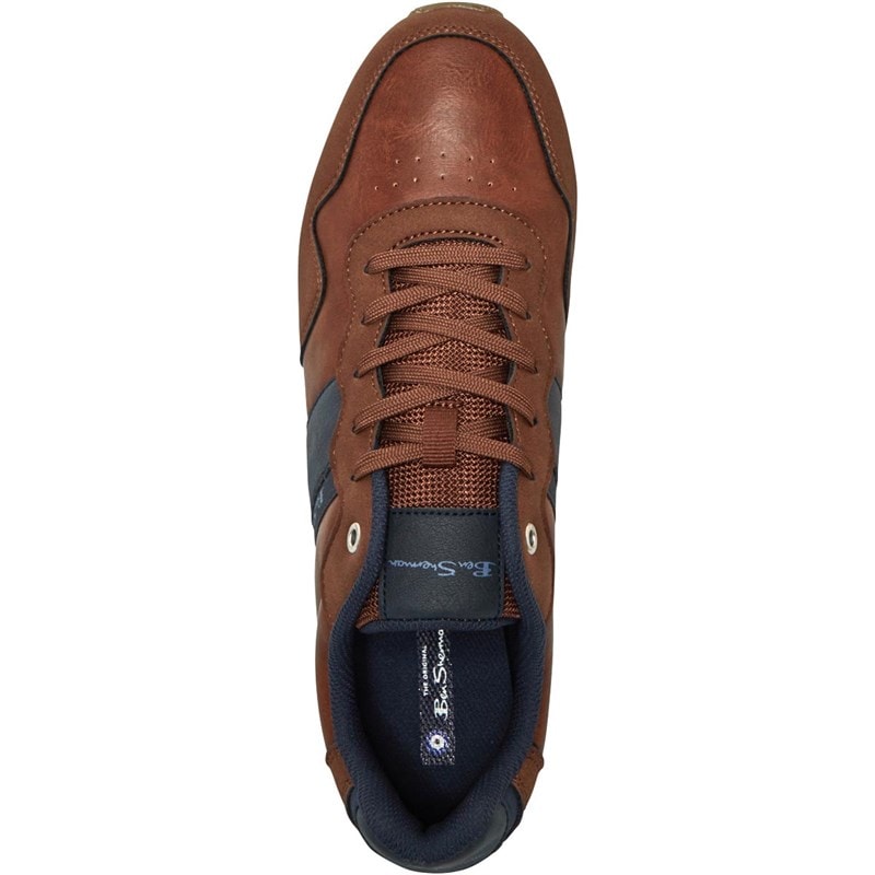 Ben Sherman Mens Owen Retro Trainers Tan - Image 4