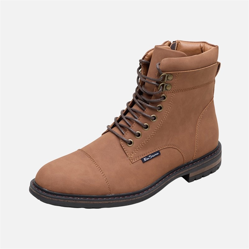 Ben Sherman Mens Bonneville Brogue Boots Caramel - Image 2