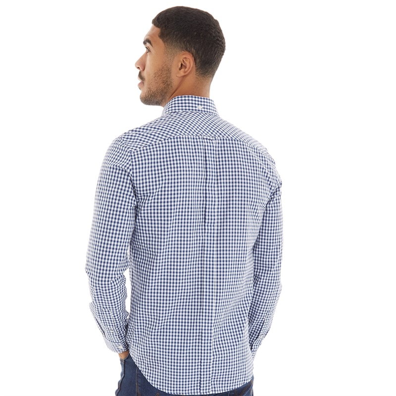 Ben Sherman Mens Long Sleeve Gingham Dark Blue - Image 2