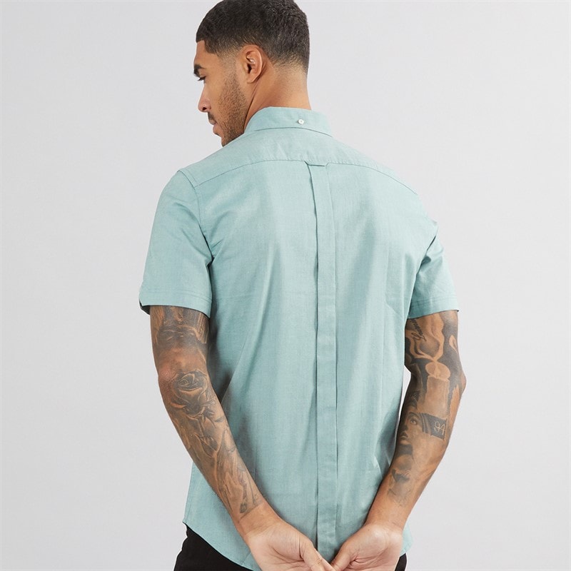 Ben Sherman Mens Short Sleeve Oxford Shirt Jade - Image 2