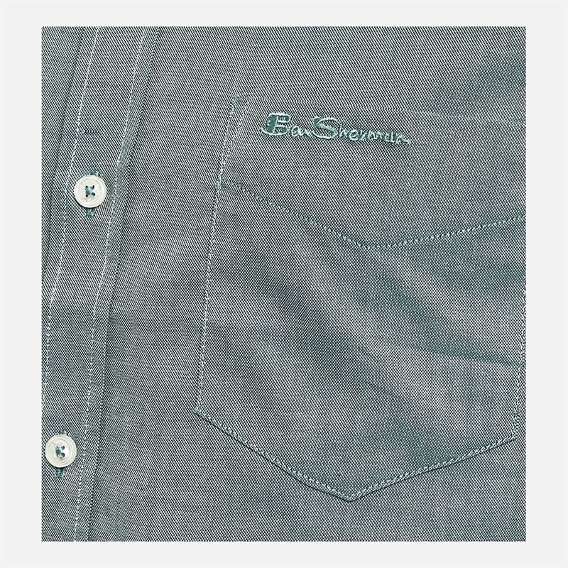 Ben Sherman Mens Short Sleeve Oxford Shirt Jade - Image 3