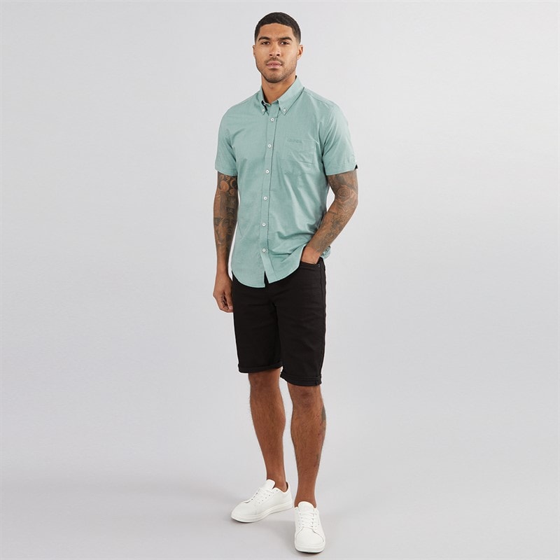 Ben Sherman Mens Short Sleeve Oxford Shirt Jade - Image 4