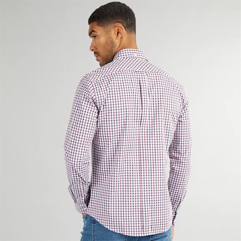 Ben Sherman Mens Long Sleeve House Check Shirt Red - Image 2