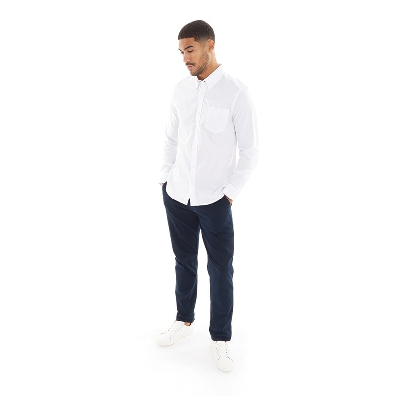 Ben Sherman Mens Long Sleeve Oxford Shirt White - Image 4