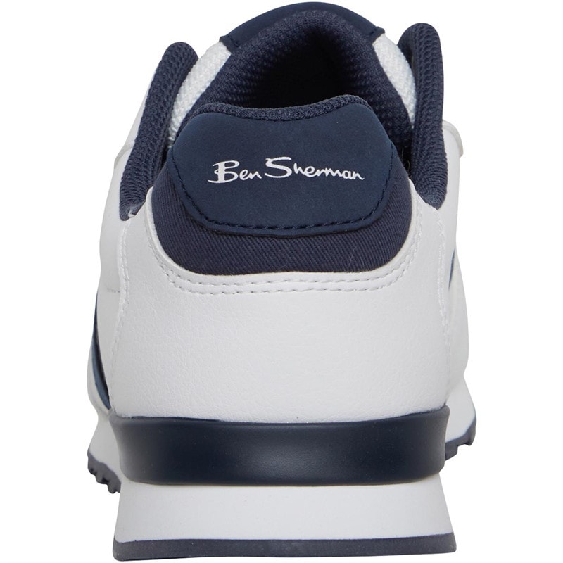 Ben Sherman Mens Owen Retro Trainers White/Navy - Image 3